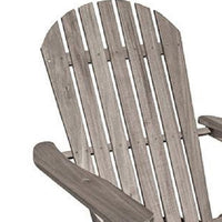 Geli Outdoor Adirondack Chair, Slatted Back, Gray Eucalyptus Wood - BM339336