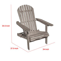 Geli Outdoor Adirondack Chair, Slatted Back, Gray Eucalyptus Wood - BM339336