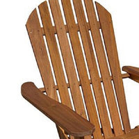Geli Outdoor Adirondack Chair, Slatted Back, Natural Brown Wood - BM339337