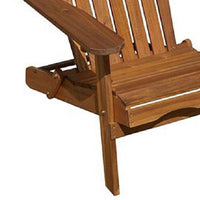 Geli Outdoor Adirondack Chair, Slatted Back, Natural Brown Wood - BM339337