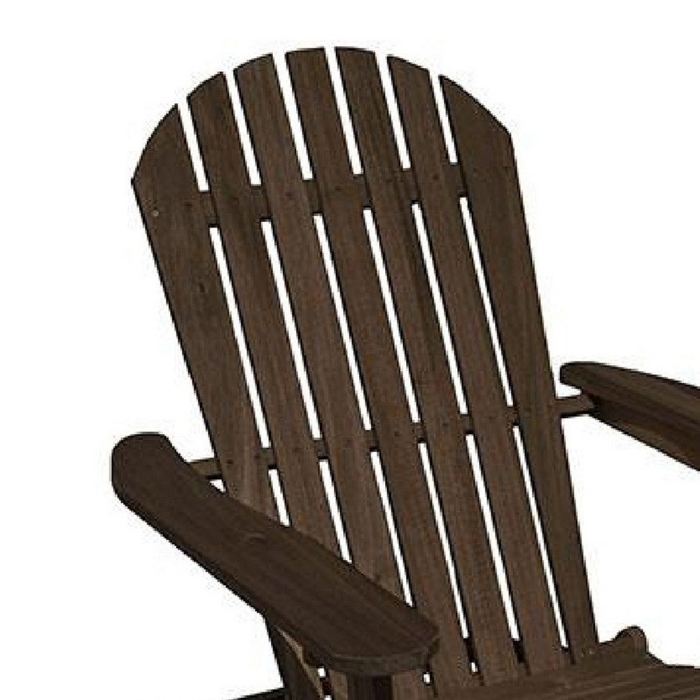 Geli Outdoor Adirondack Chair, Slatted Back, Weathered Gray Wood - BM339338