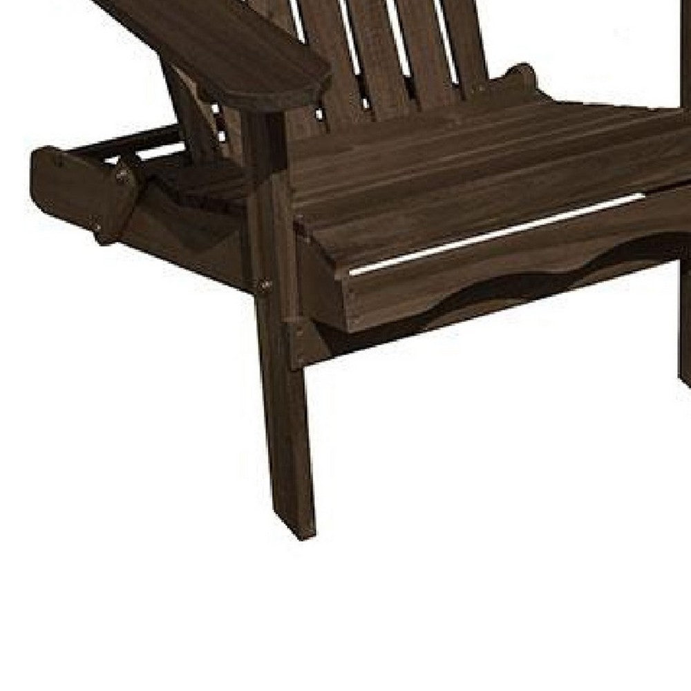 Geli Outdoor Adirondack Chair, Slatted Back, Weathered Gray Wood - BM339338