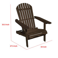 Geli Outdoor Adirondack Chair, Slatted Back, Weathered Gray Wood - BM339338
