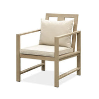 Beli Outdoor Armchair Set of 2, Washable Beige Covers, Natural Brown - BM339343