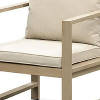 Beli Outdoor Armchair Set of 2, Washable Beige Covers, Natural Brown - BM339343