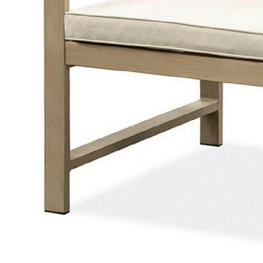 Beli Outdoor Armchair Set of 2, Washable Beige Covers, Natural Brown - BM339343