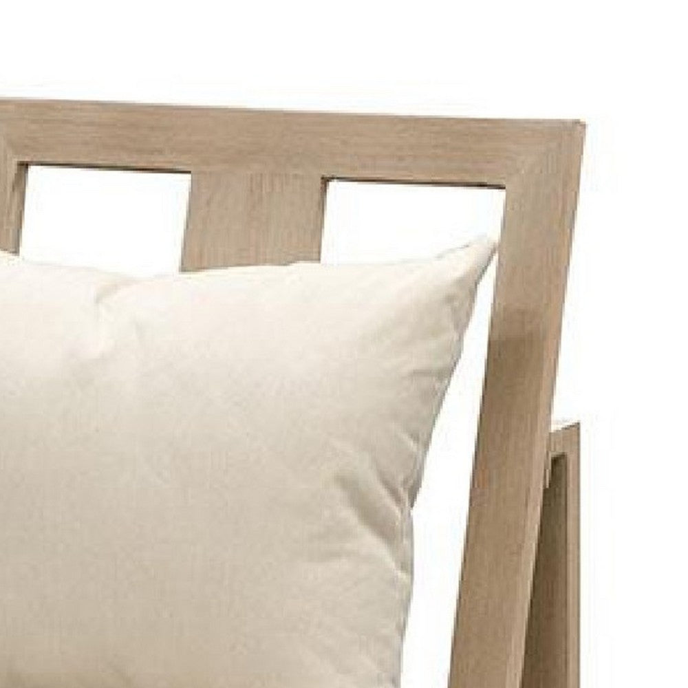 Beli Outdoor Side Chair Set of 2, Washable Beige Covers, Natural Brown - BM339344