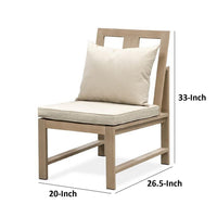 Beli Outdoor Side Chair Set of 2, Washable Beige Covers, Natural Brown - BM339344