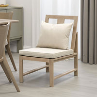 Beli Outdoor Side Chair Set of 2, Washable Beige Covers, Natural Brown - BM339344