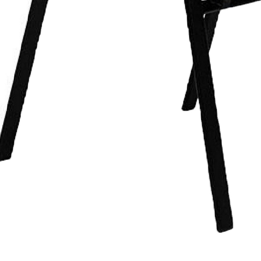 Feli Outdoor Stacking Chair Set of 2, Blue Mesh Fabric, Black Metal - BM339348