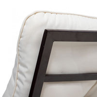 Relo 4pc Outdoor Conversation Set with Loveseat Chairs and Table, 2 Beige Pillows, Black - BM339351