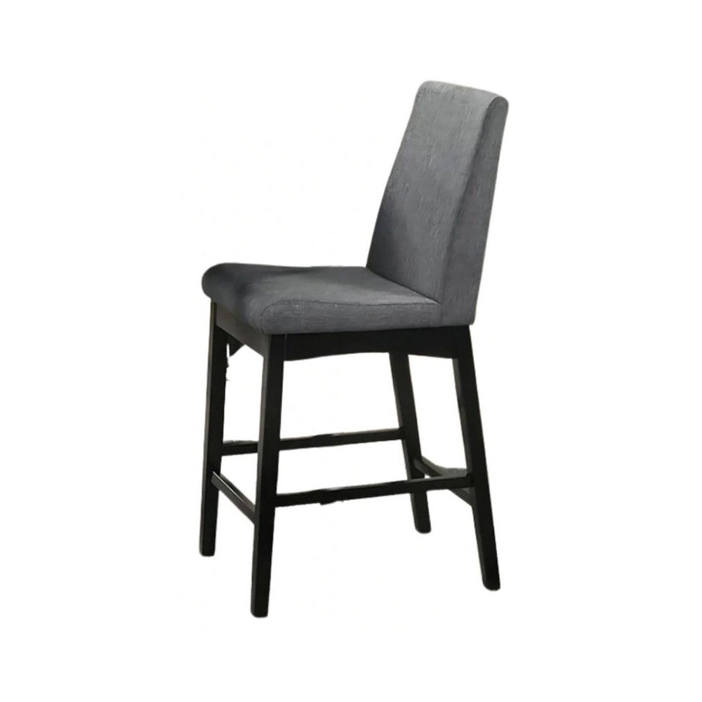 Heni Counter Height Chair, Gray Polyester Cushions, Dark Walnut Brown - BM339352