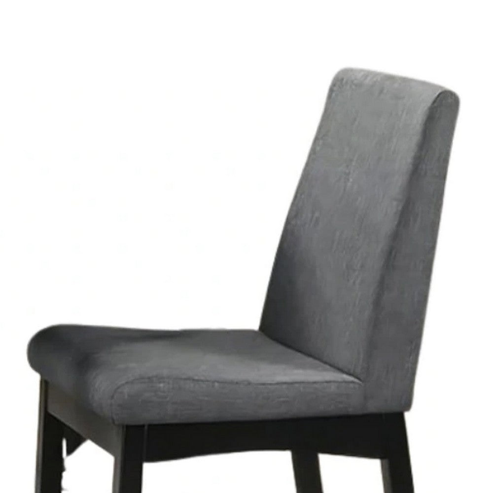 Heni Counter Height Chair, Gray Polyester Cushions, Dark Walnut Brown - BM339352