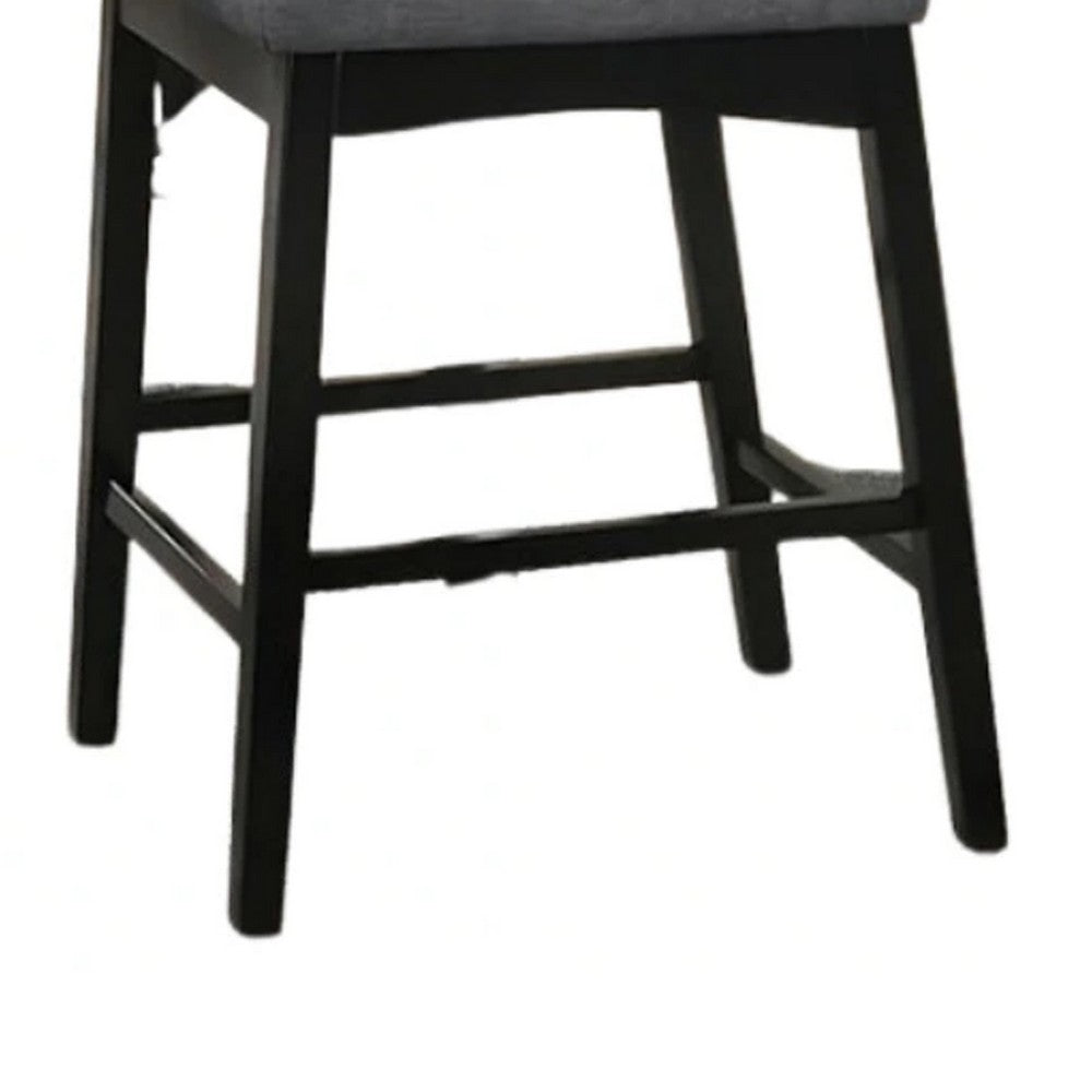 Heni Counter Height Chair, Gray Polyester Cushions, Dark Walnut Brown - BM339352