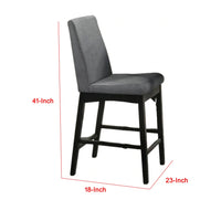 Heni Counter Height Chair, Gray Polyester Cushions, Dark Walnut Brown - BM339352
