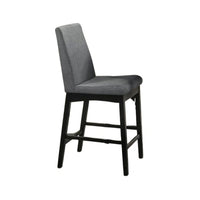 Heni Counter Height Chair, Gray Polyester Cushions, Dark Walnut Brown - BM339352