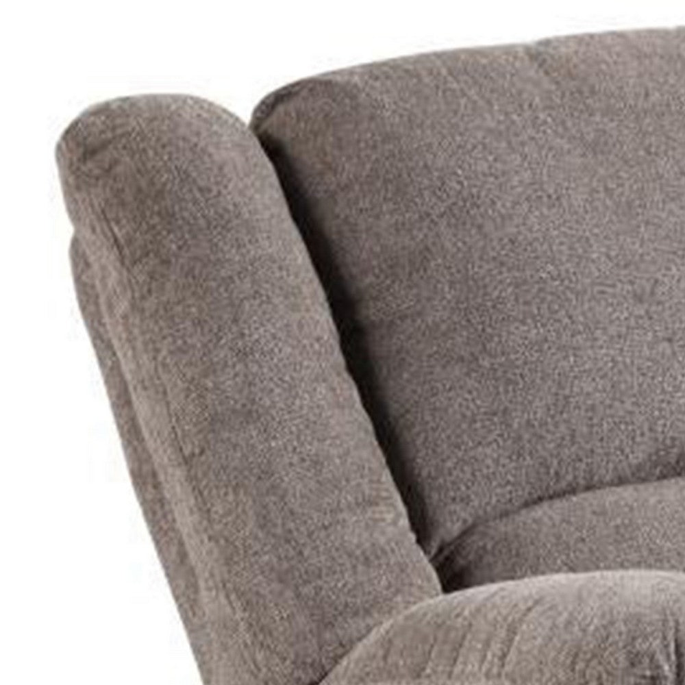Cem Manual Reclining Chair, Pillow Tufted, Mocha Gray Chenille - BM339354