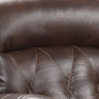 Kesy Manual Glider Recliner Chair, Pillow Top Arms, Brown Faux Leather - BM339355