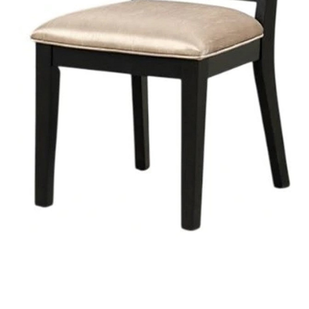 Yada Side Dining Chair Set of 2, Slatted Back, Espresso Brown - BM339360