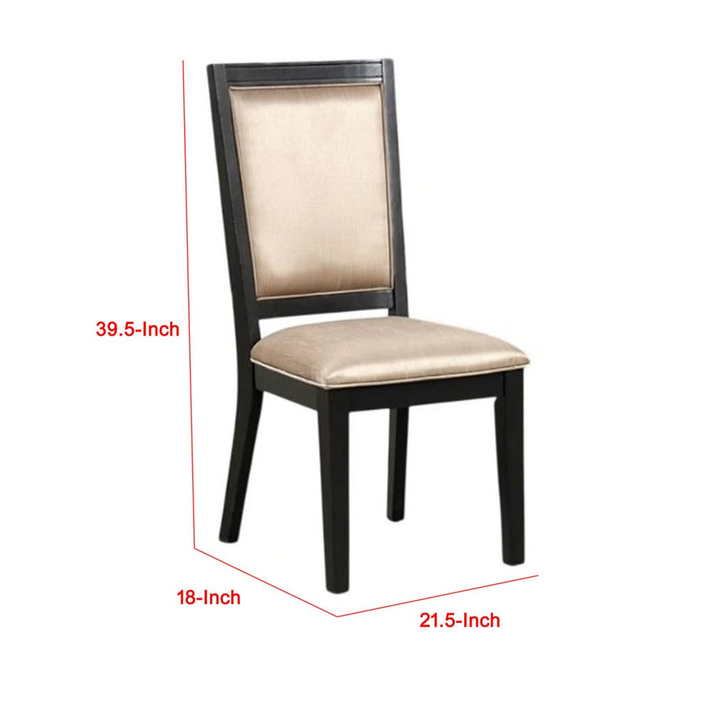 Yada Side Dining Chair Set of 2, Slatted Back, Espresso Brown - BM339360