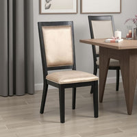 Yada Side Dining Chair Set of 2, Slatted Back, Espresso Brown - BM339360