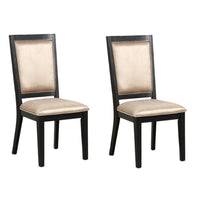 Yada Side Dining Chair Set of 2, Slatted Back, Espresso Brown - BM339360