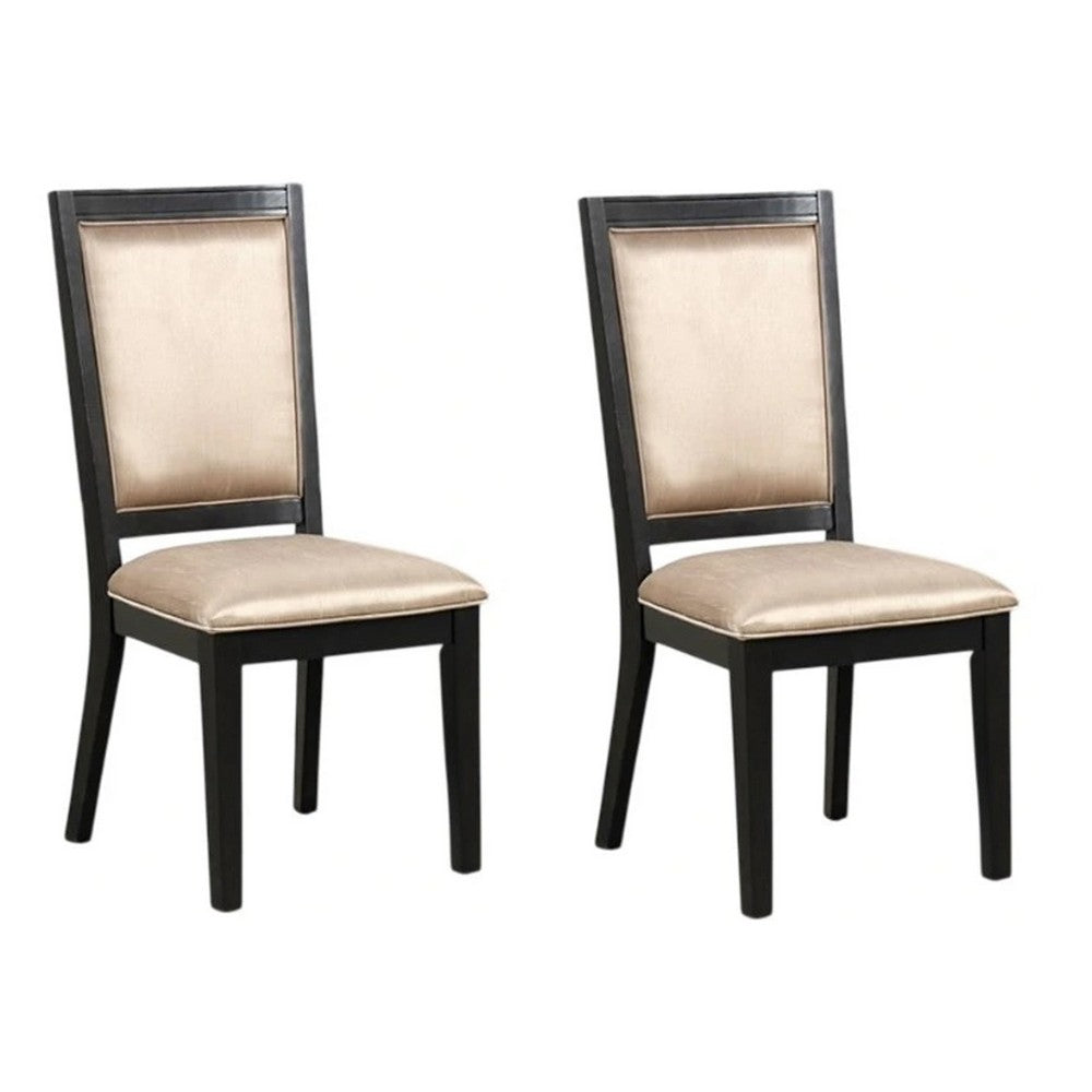 Yada Side Dining Chair Set of 2, Slatted Back, Espresso Brown - BM339360