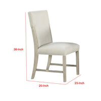 Hagy Side Dining Chair Set of 2, Natural Brown Solid Wood, Soft White Fabric - BM339363