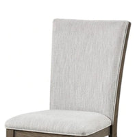 Clema Side Dining Chair Set of 2, Oak Brown Wood, Gray Fabric and Foam - BM339364