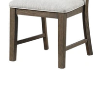 Clema Side Dining Chair Set of 2, Oak Brown Wood, Gray Fabric and Foam - BM339364