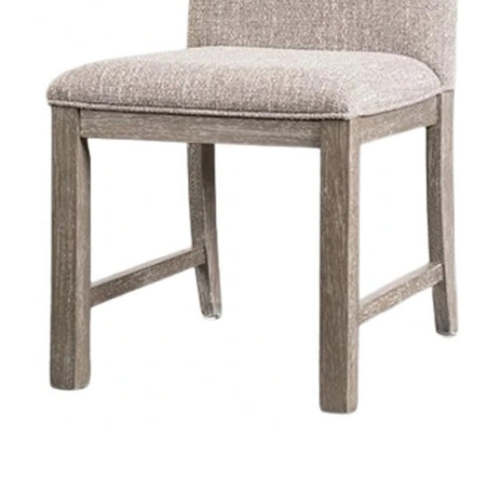 Gris Side Dining Chair, Gray Solid Wood, Fabric Padded Seat - BM339378