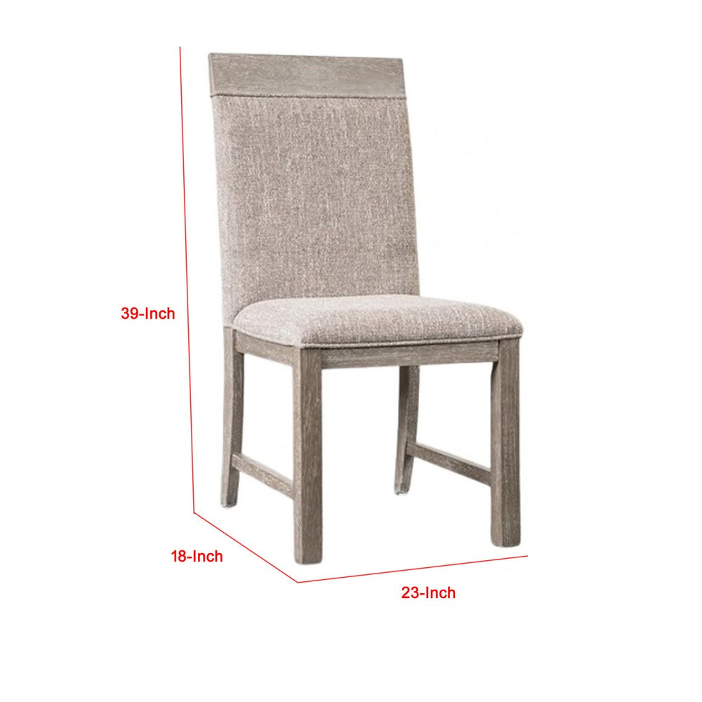 Gris Side Dining Chair, Gray Solid Wood, Fabric Padded Seat - BM339378