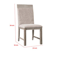 Gris Side Dining Chair, Gray Solid Wood, Fabric Padded Seat - BM339378