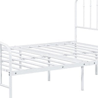 Nix Full Size Bed, Classic Spindle Headboard and Footboard, White Metal - BM339384