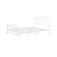 Nix Full Size Bed, Classic Spindle Headboard and Footboard, White Metal - BM339384
