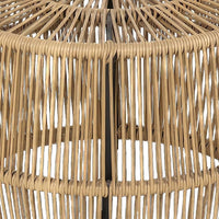 Zyan Outdoor Coffee Table, 22 Inch Natural Brown Rattan Wicker, Steel Frame - BM339387