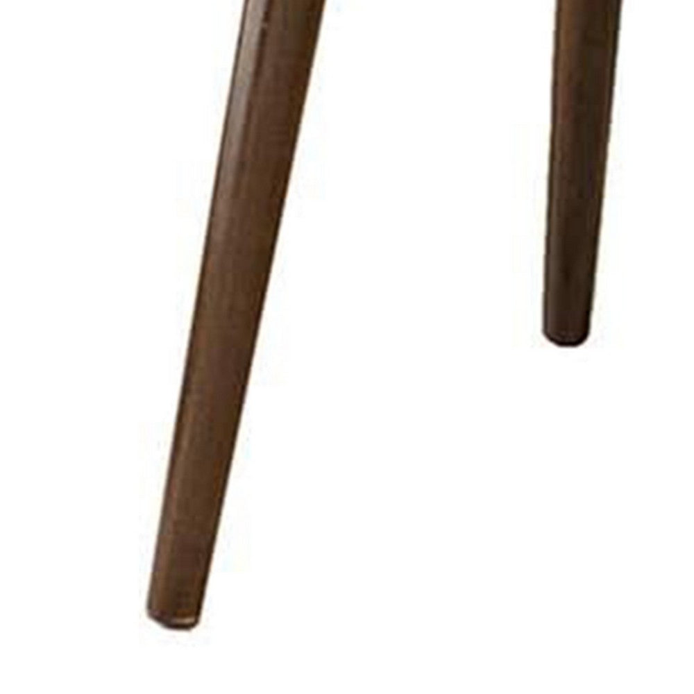 Ary Side End Table, 24 Inch Round Walnut Brown Wood Top, Angled Legs - BM339388