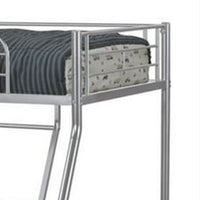 Zena Twin over Full Bunk Bed with Attached Ladder, Silver Metal - BM339391