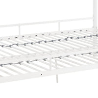 Zena Twin over Full Bunk Bed with Attached Ladder, White Metal - BM339392