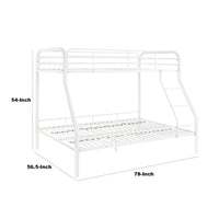 Zena Twin over Full Bunk Bed with Attached Ladder, White Metal - BM339392