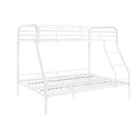 Zena Twin over Full Bunk Bed with Attached Ladder, White Metal - BM339392