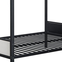 Mely Full over Full Bunk Bed, Attached Side Ladder, Black White Metal - BM339393