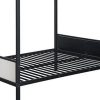 Mely Twin over Twin Bunk Bed, Attached Side Ladder, Black White Metal - BM339394