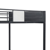 Mely Twin over Twin Bunk Bed, Attached Side Ladder, Black White Metal - BM339394