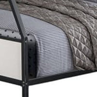 Mely Twin over Full Bunk Bed, Attached Side Ladder, Black and White Metal - BM339395