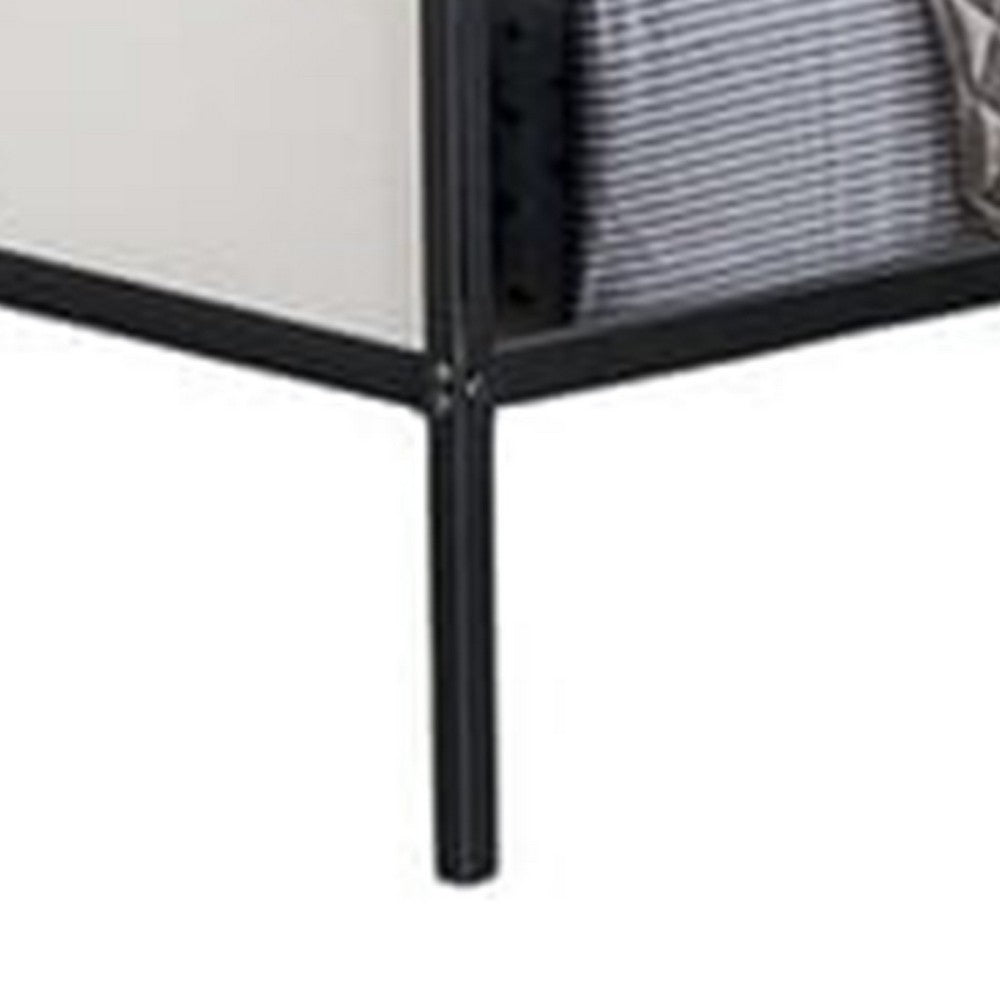 Mely Twin over Full Bunk Bed, Attached Side Ladder, Black and White Metal - BM339395