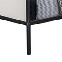 Mely Twin over Full Bunk Bed, Attached Side Ladder, Black and White Metal - BM339395