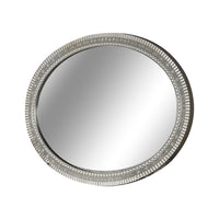 Vayn Oval Dresser Mirror, 47 Inch Champagne Silver Decorative Pattern - BM339397