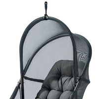 Bery Patio Hanging Swing Chair, Cushioned Dark Gray Mesh - BM339398
