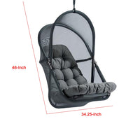 Bery Patio Hanging Swing Chair, Cushioned Dark Gray Mesh - BM339398